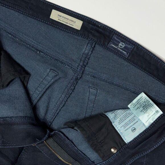 AG Adriano Goldschmied The Stevie Slim Straight Ankle Dark Blue Jeans Women 28R - Picture 7 of 10